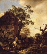 The Outskirts of a Village,with a Horseman OSTADE, Isaack van